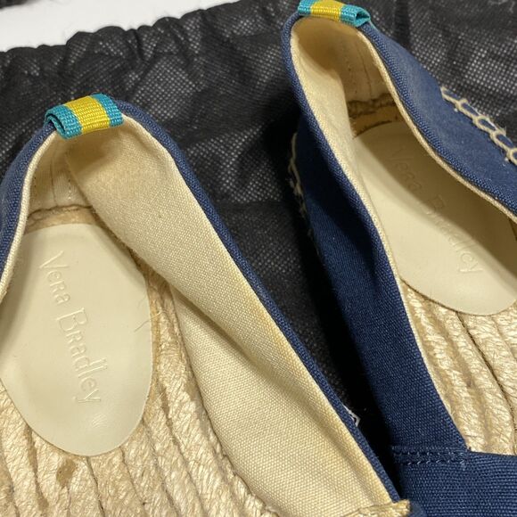 Vera Bradley Women's 7 Embellished Pineapple Espadrilles Blue Beige Yellow Green - Picture 4 of 6